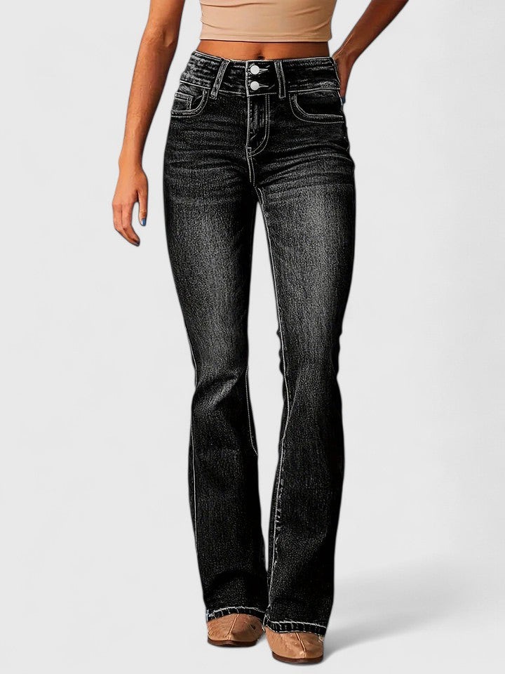 Gema | Pantalón Acampanado de Mujer con Cremallera Decorativa