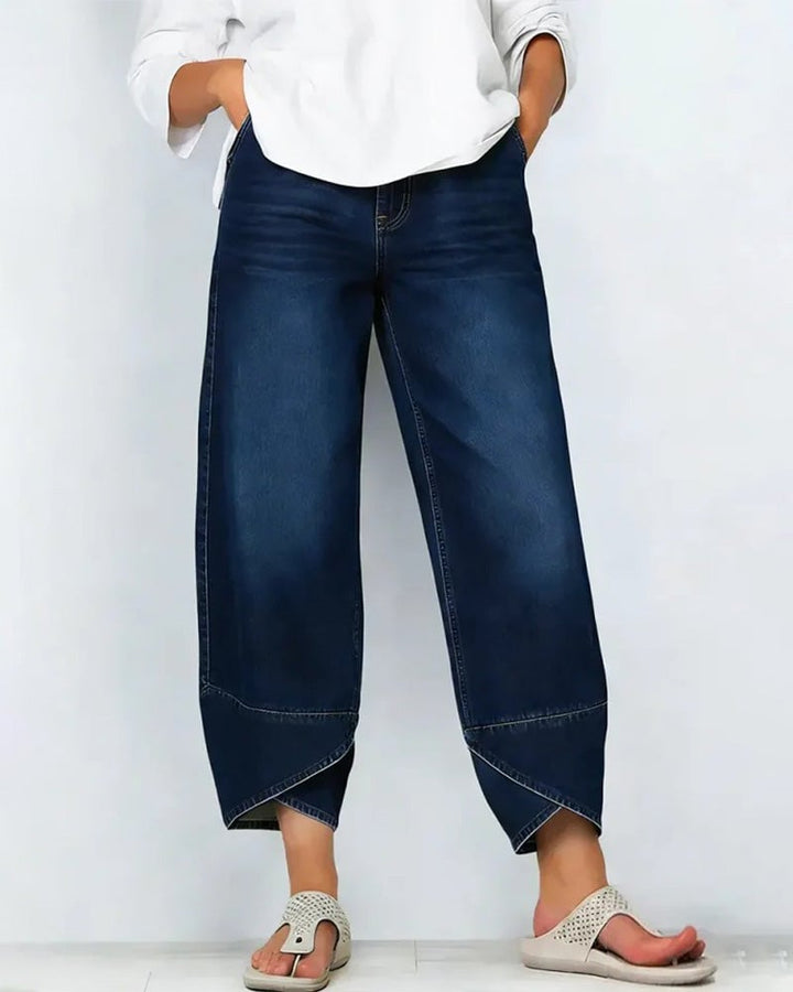 Elena | Jeans Cortos de Pierna Ancha Casual