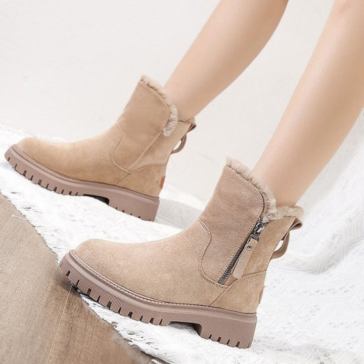 Maximina | Botines de Invierno de Ante sin Cordones Forrados