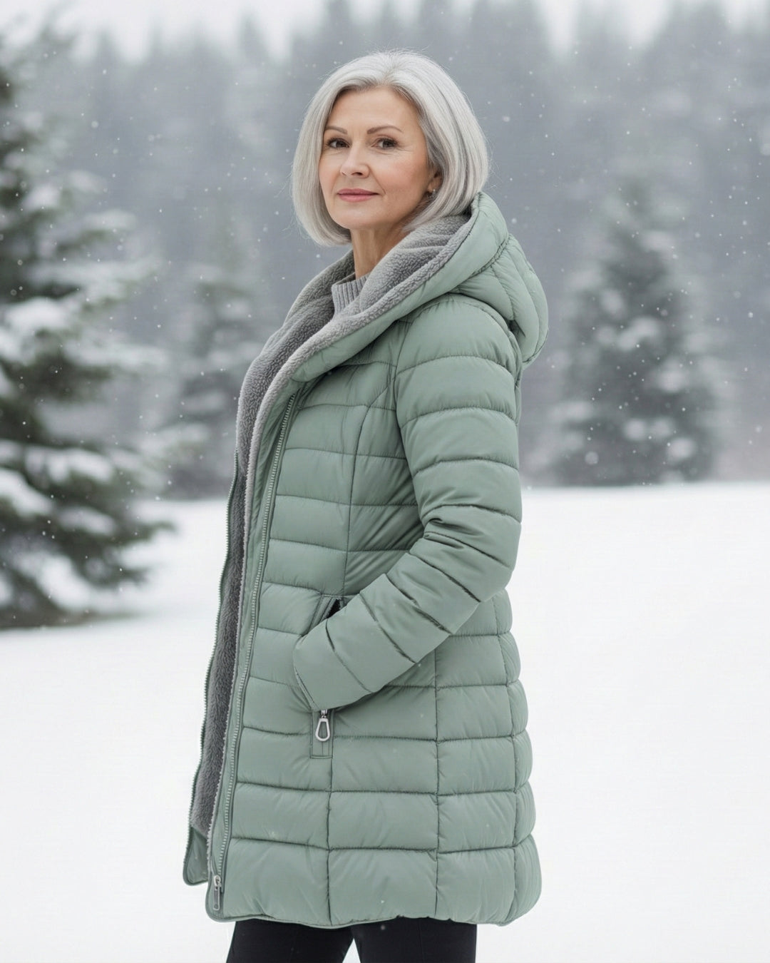 Serafina | Plumífero Elegante con Forro Polar y Corte A-Line