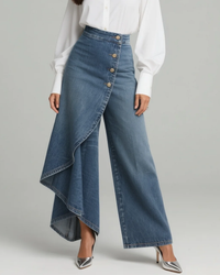 Jeans de denim con cierre tipo cartera