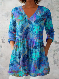 Lilia | Camisa de Cuello V Largo Vintage