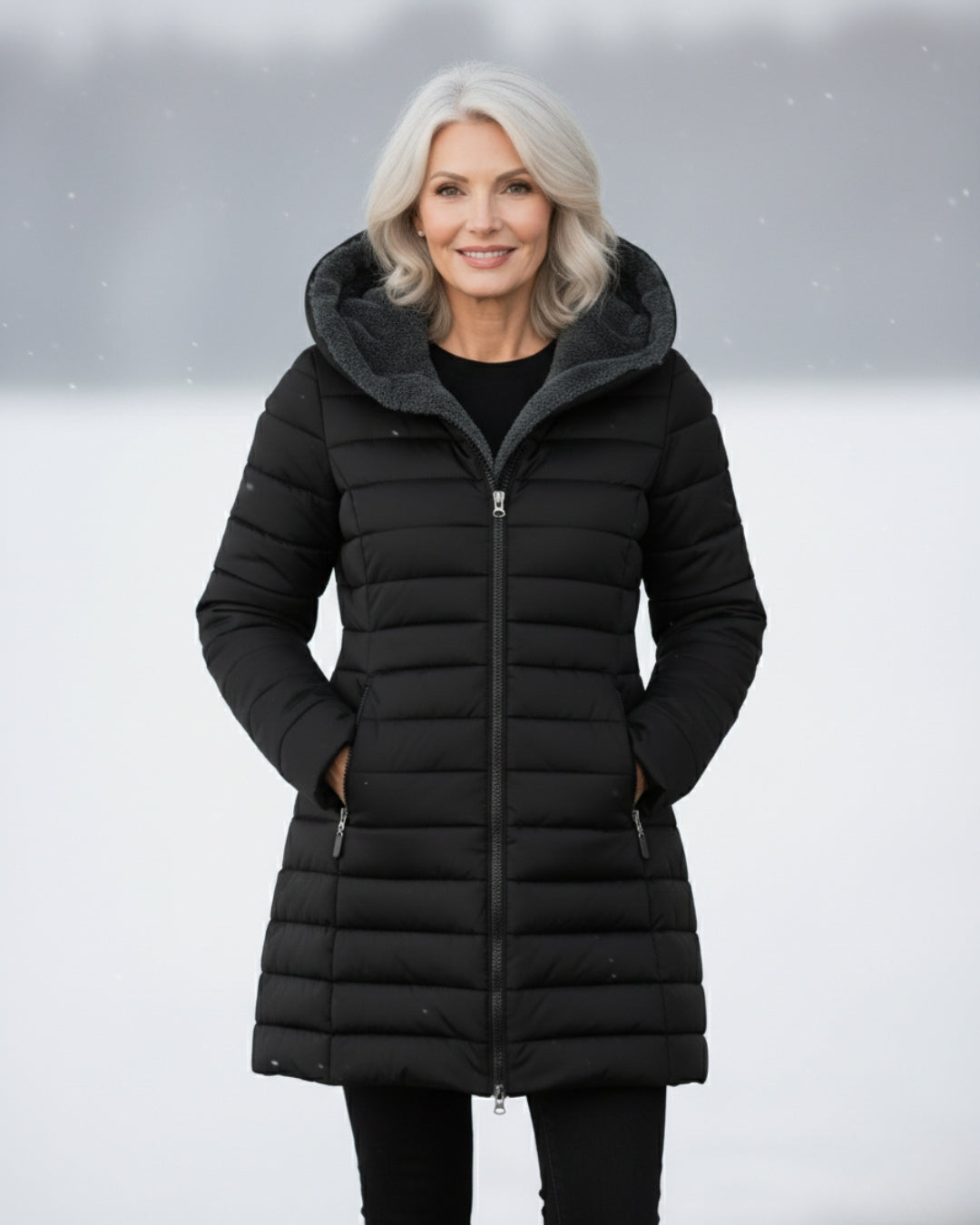 Serafina | Plumífero Elegante con Forro Polar y Corte A-Line