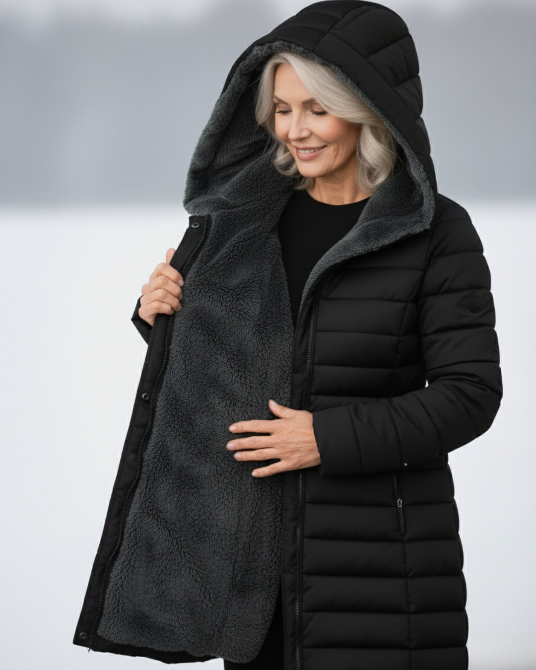 Serafina | Plumífero Elegante con Forro Polar y Corte A-Line