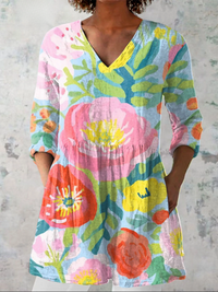 Juliette | Camisa de Cuello V Largo Vintage
