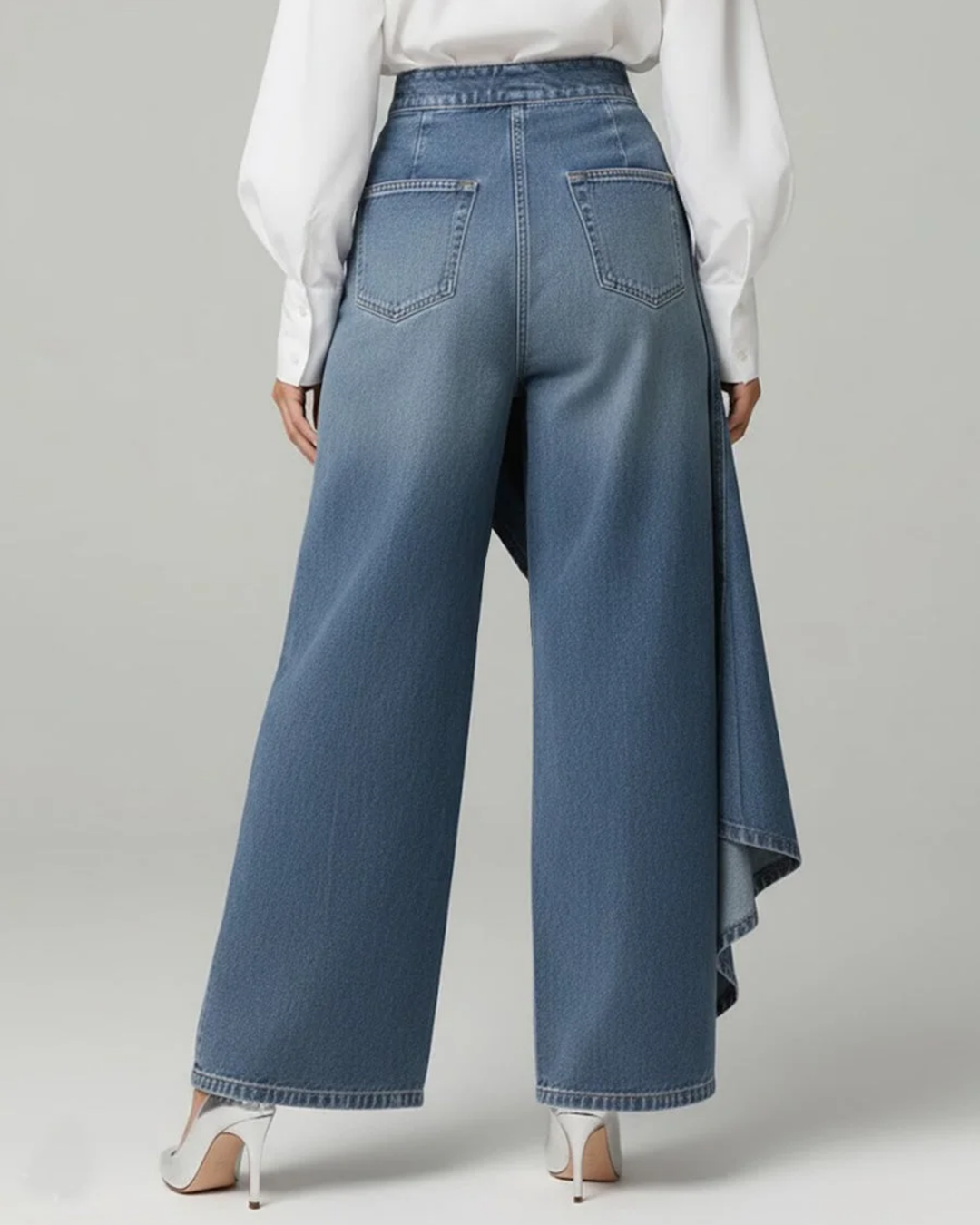 Jeans de denim con cierre tipo cartera