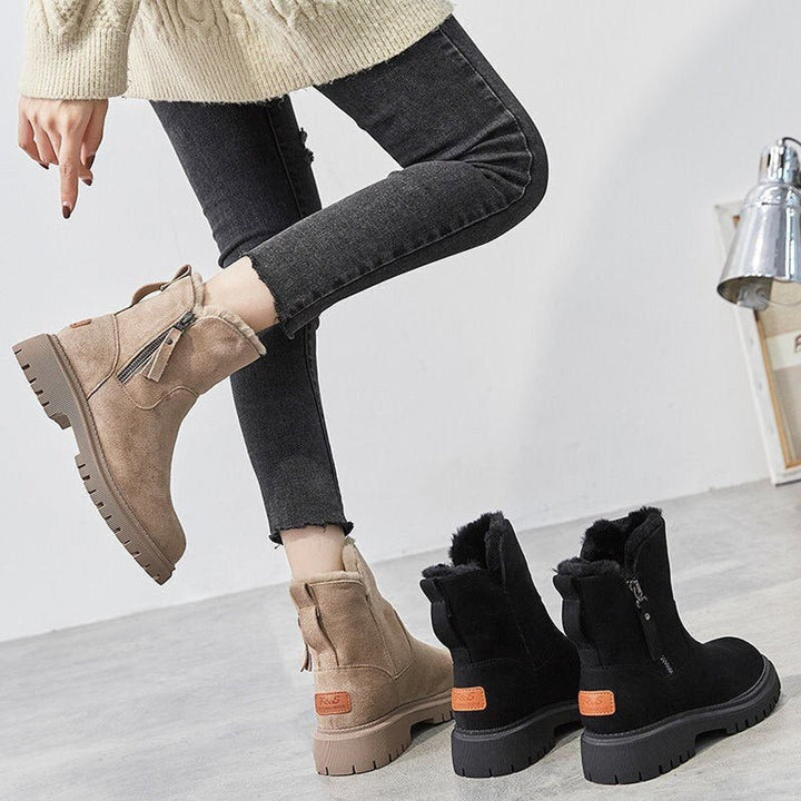Maximina | Botines de Invierno de Ante sin Cordones Forrados