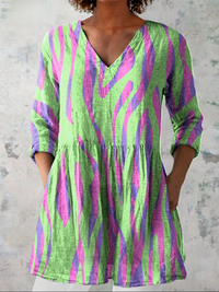Gisella | Camisa de Manga Larga con Escote en V Vintage