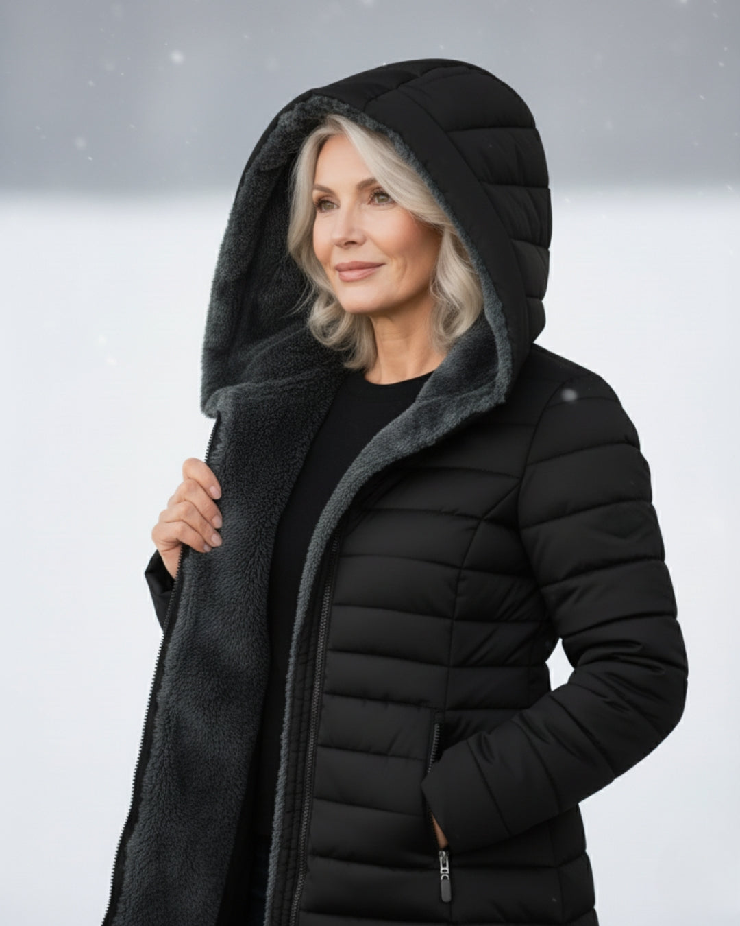 Serafina | Plumífero Elegante con Forro Polar y Corte A-Line