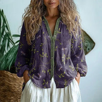 Ebba | Blusa Elegante con Estampado de Hojas