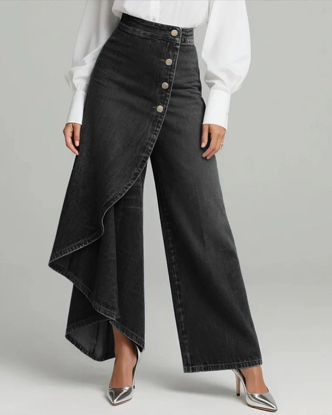 Jeans de denim con cierre tipo cartera