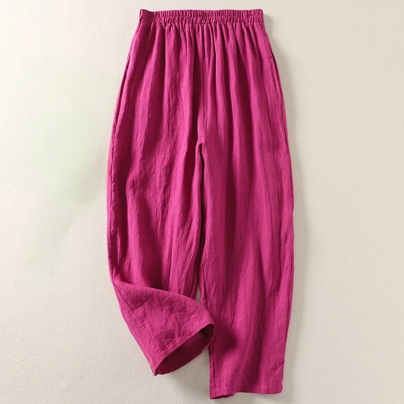 Celia | Pantalón fluido de algodón y lino