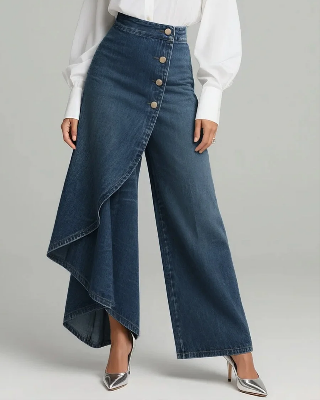 Jeans de denim con cierre tipo cartera
