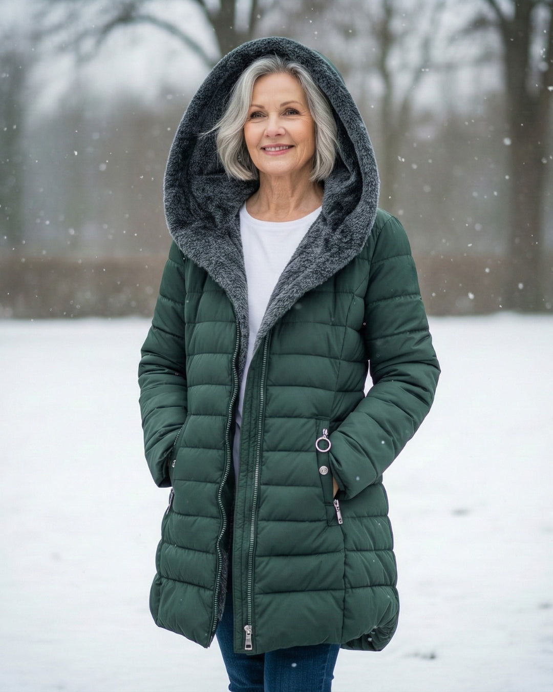 Serafina | Plumífero Elegante con Forro Polar y Corte A-Line