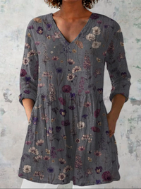 Kassidy | Camisa de Cuello V Largo Vintage