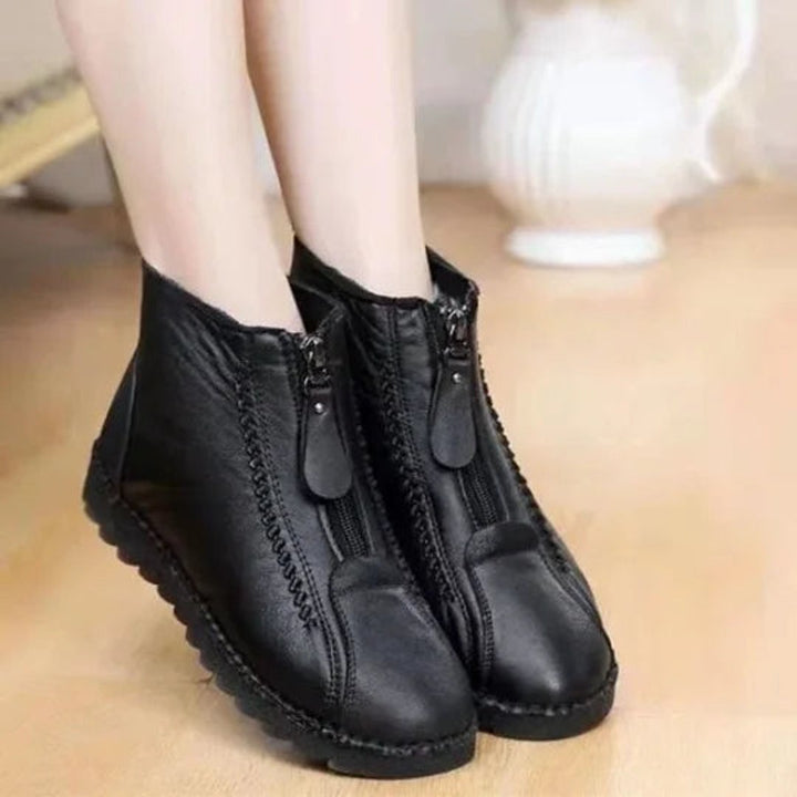 Olegaria | Botines de Mujer de Aspecto Piel Forrados de Borrego