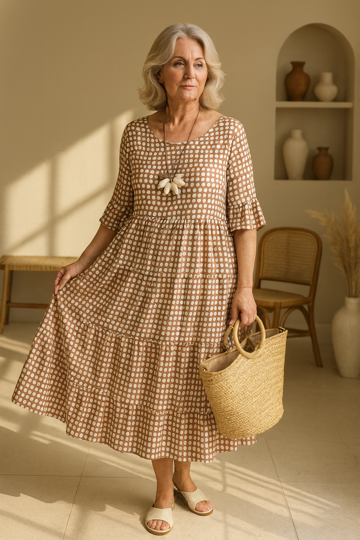 Silvia | Vestido Midi de Manga Corta