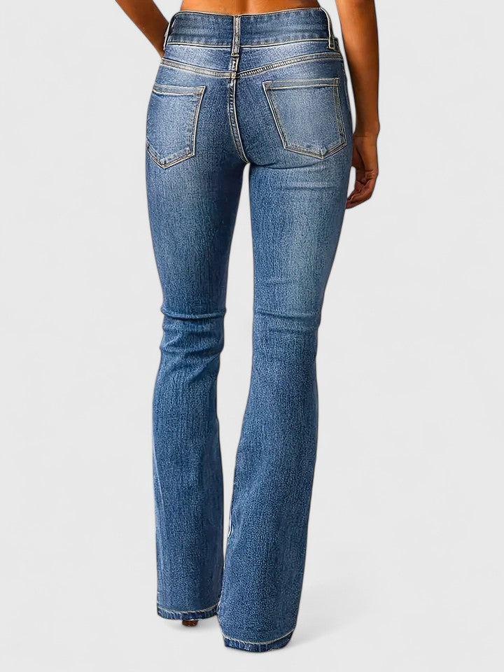 Gema | Pantalón Acampanado de Mujer con Cremallera Decorativa