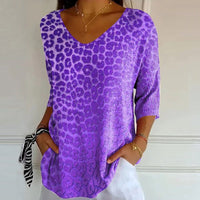 Paula | Camiseta vintage casual con estampado y cuello en V