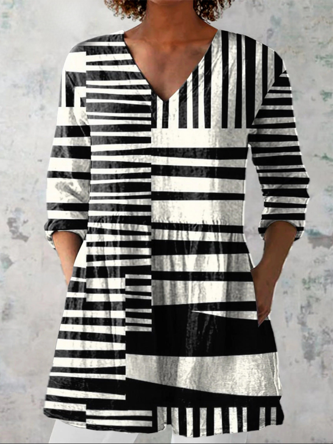 Capri | Camisa de Cuello V Largo Vintage