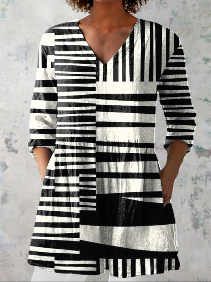 Capri | Camisa de Cuello V Largo Vintage