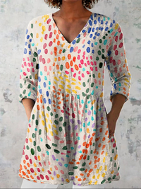 Bernadette | Camisa de Cuello V Largo Vintage