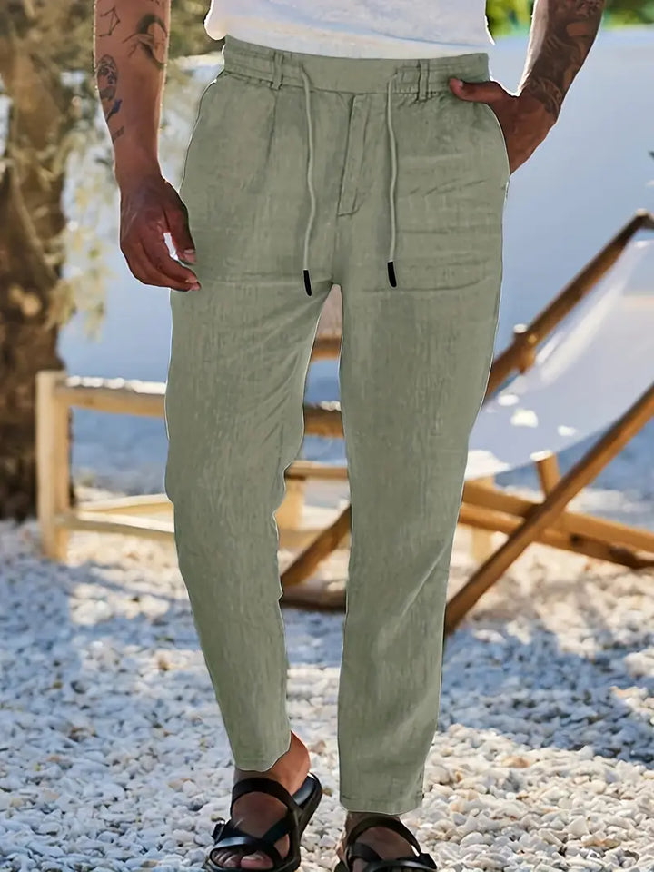 Daniel | Pantalones Largos De Lino Con Cordón