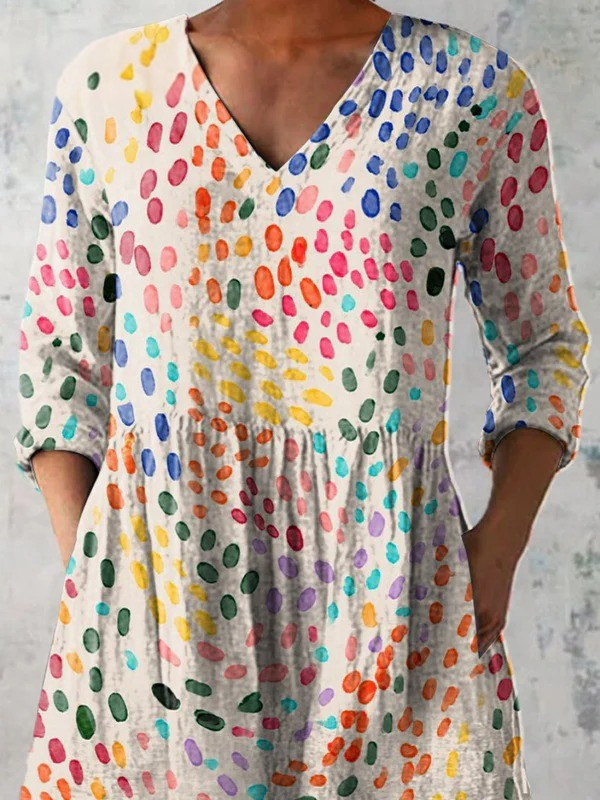Bernadette | Camisa de Cuello V Largo Vintage