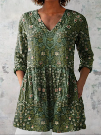 Addison | Camisa de Cuello V Largo Vintage
