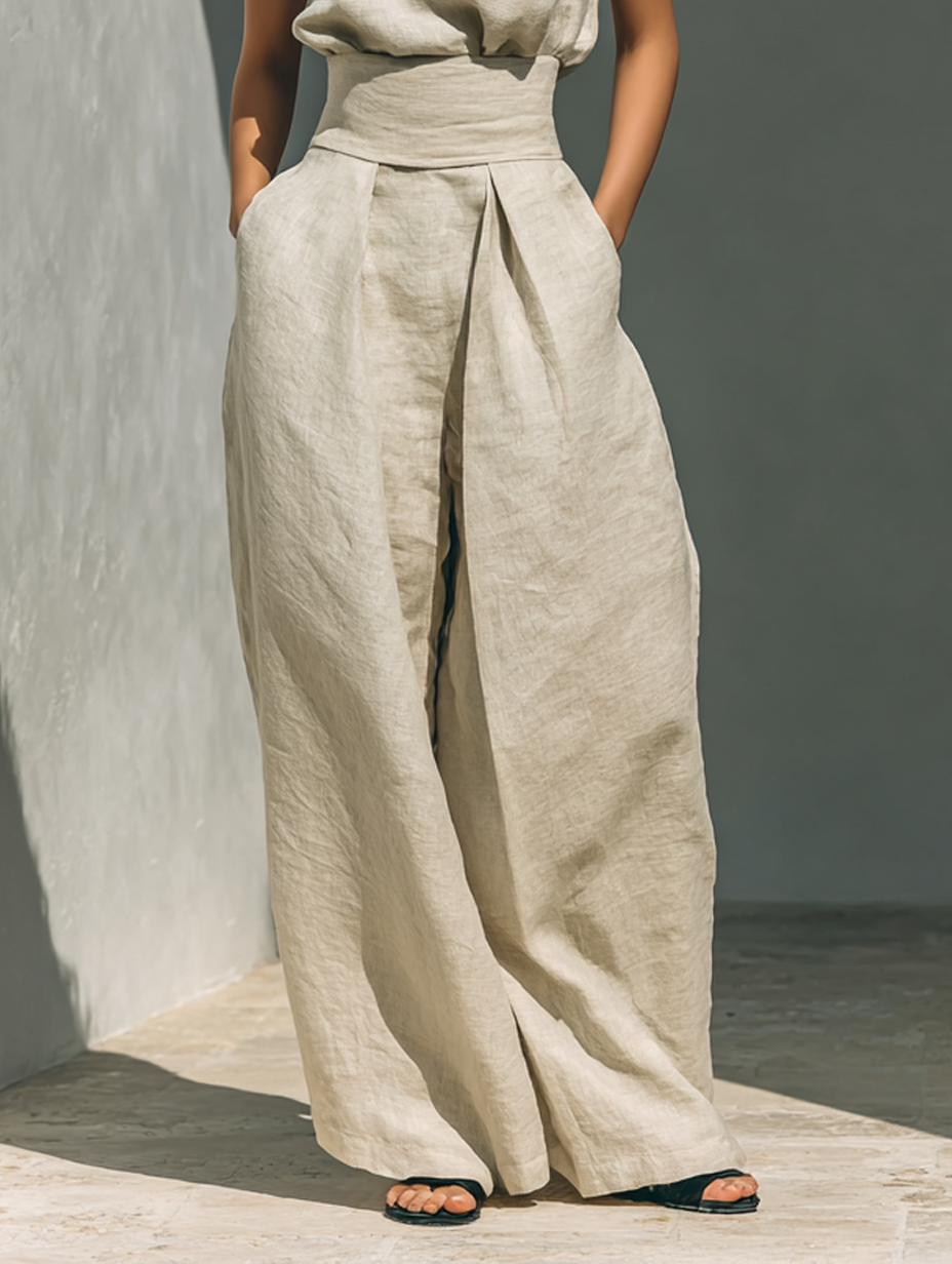 Alba | Conjunto Pantalón Ancho de Algodón Para Mujer