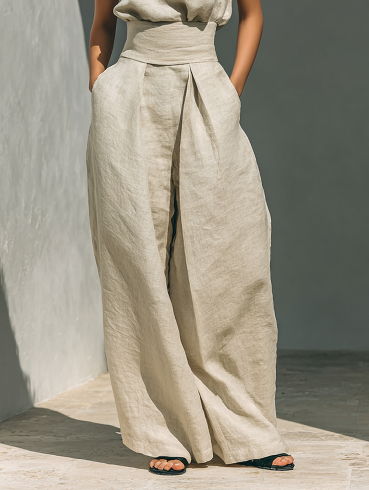 Alba | Conjunto Pantalón Ancho de Algodón Para Mujer