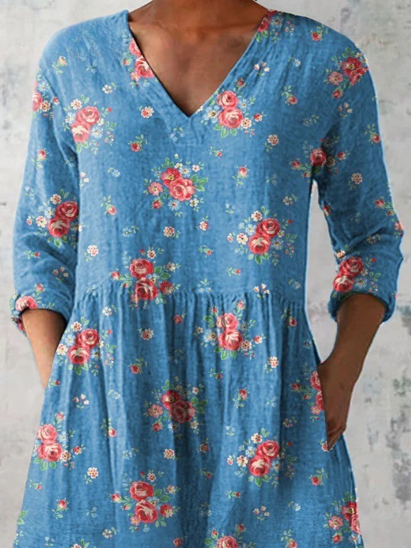 Mabel | Camisa de Cuello V Largo Vintage