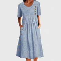Daniela | Vestido Midi Rayado