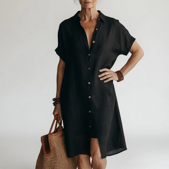 Alba | Vestido camisero midi transpirable elegancia parisina