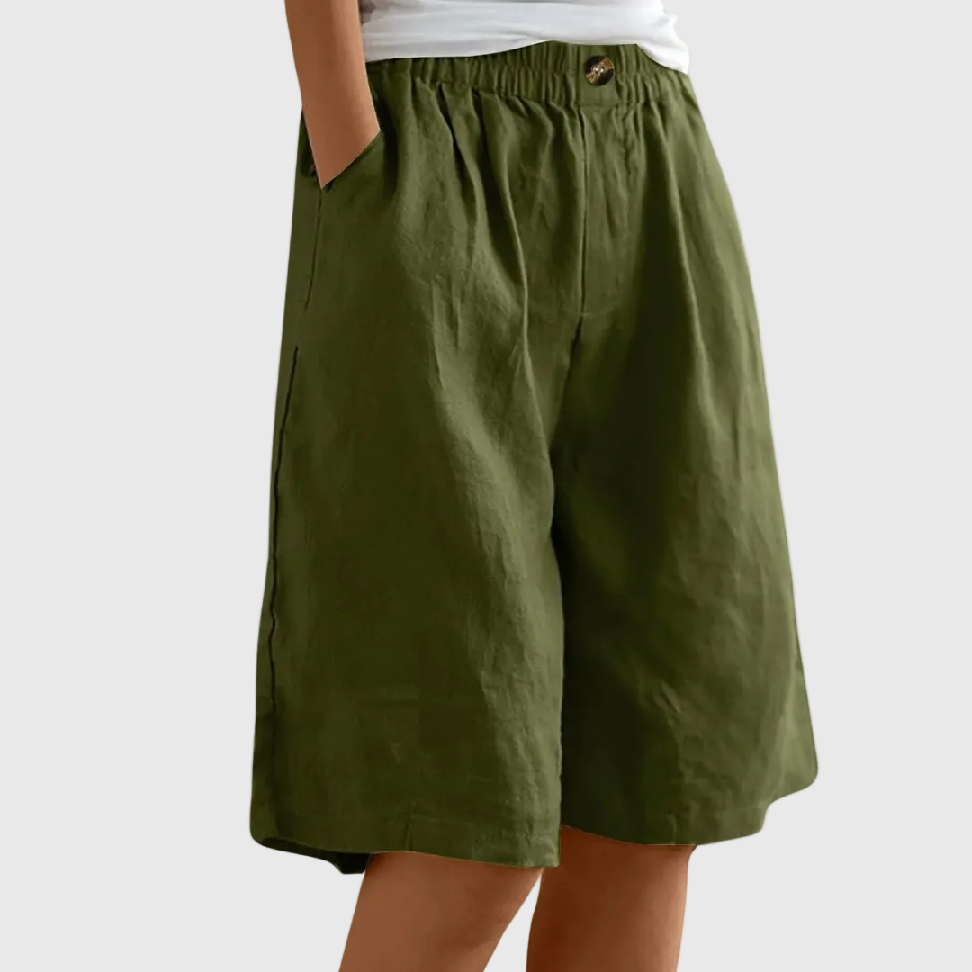Ana | Pantalones Cortos Amplios con Cintura Elástica
