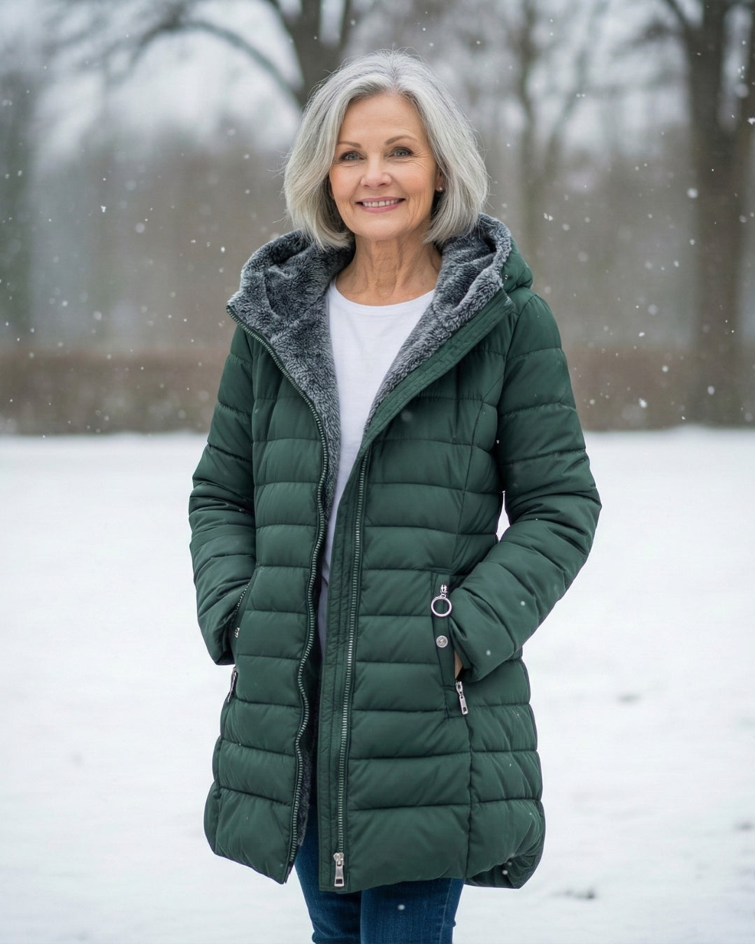 Serafina | Plumífero Elegante con Forro Polar y Corte A-Line