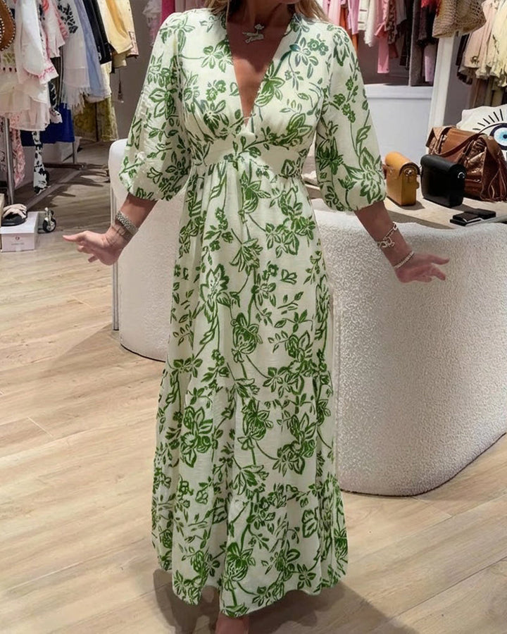 Bianca | Vestido Largo Elegante con Patrón Floral