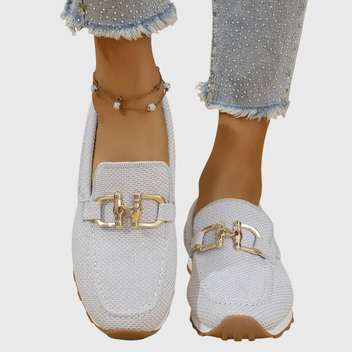Rocío - Mocasines Ortopédicos de Mujer con Herraje Dorado