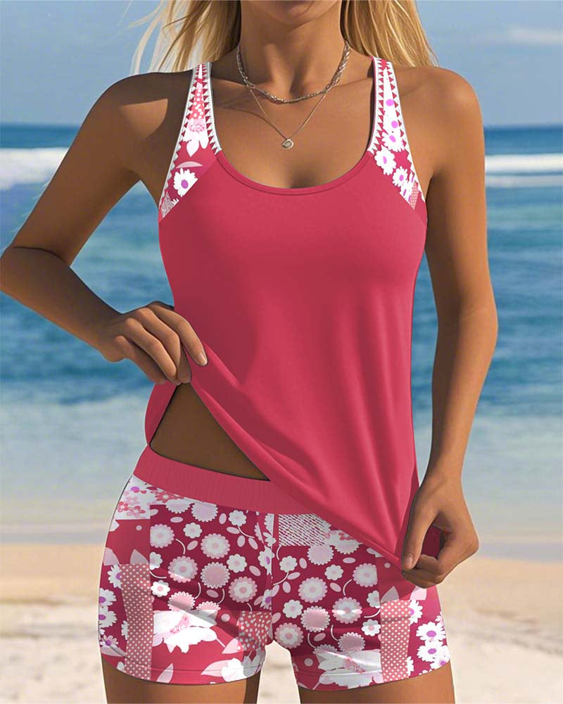 Estela | Conjunto de Baño Floral con Short