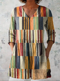 Farrah | Camisa de Cuello V Largo Vintage