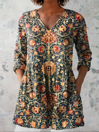 Elara | Camisa de Cuello V Largo Vintage