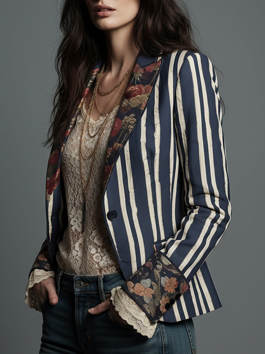 Laura | Blazer a Rayas Bohemio