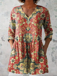 Dalia | Camisa de Cuello V Largo Vintage