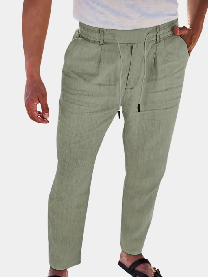 Daniel | Pantalones Largos De Lino Con Cordón