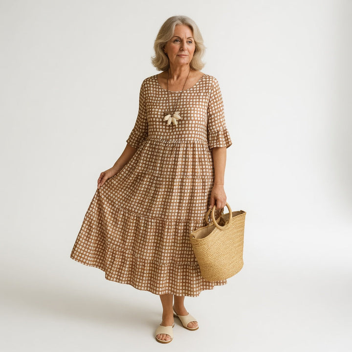 Beatriz | Vestido midi fluido elegante natural