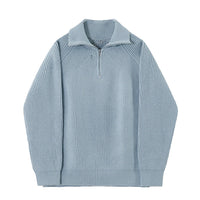 Bruno | Jersey Azul de Hombre con Cremallera Corta