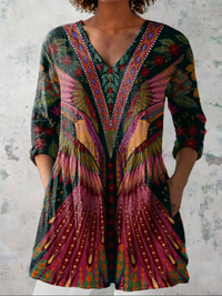 Adrianna | Camisa Vintage de Cuello en V Largo