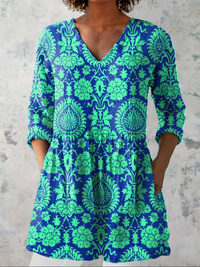 Beatrix | Camisa de Cuello V Largo Vintage