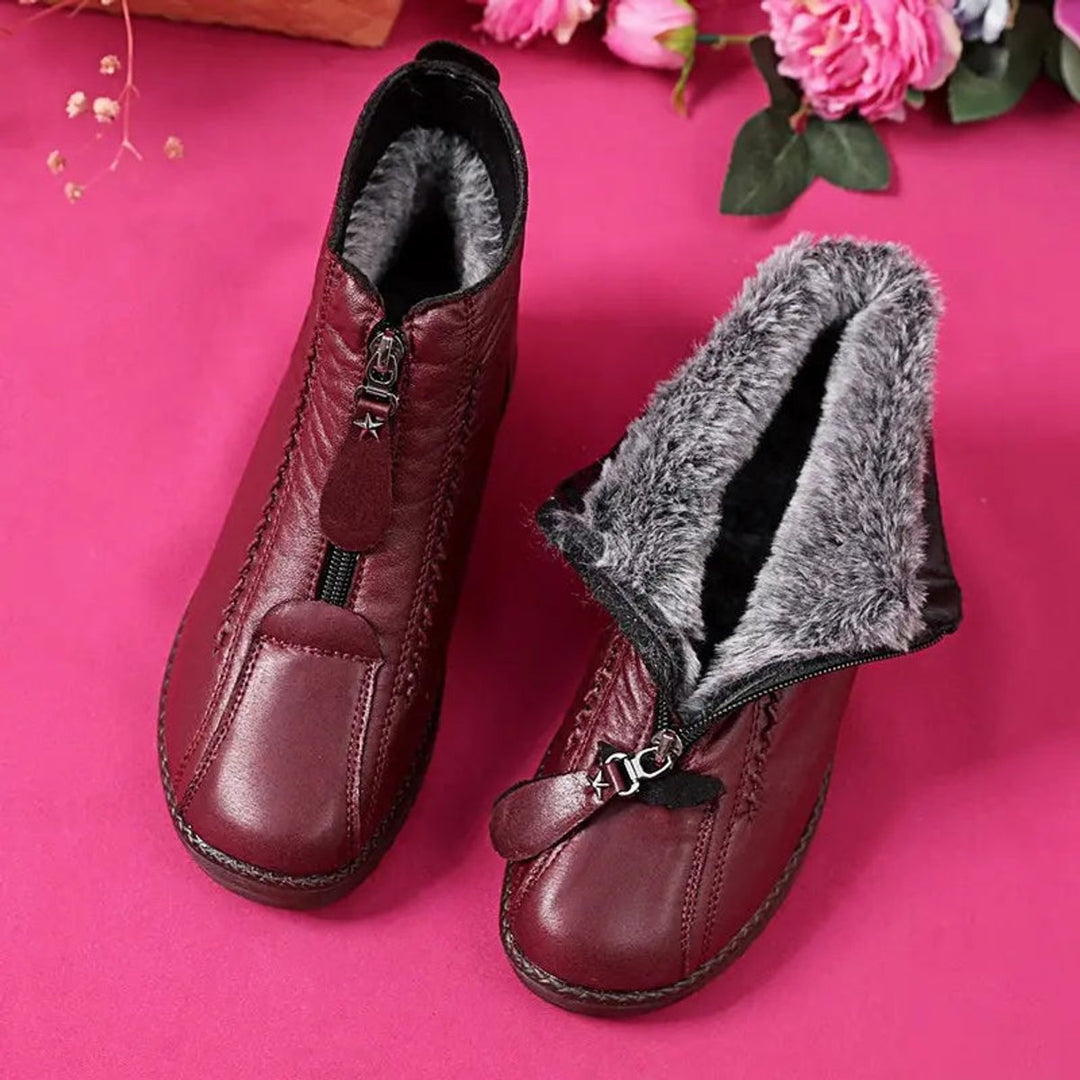 Olegaria | Botines de Mujer de Aspecto Piel Forrados de Borrego