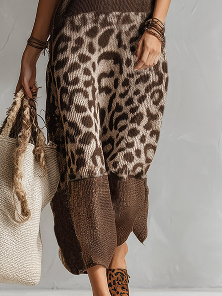 Teresa | Vestido midi de punto leopardo